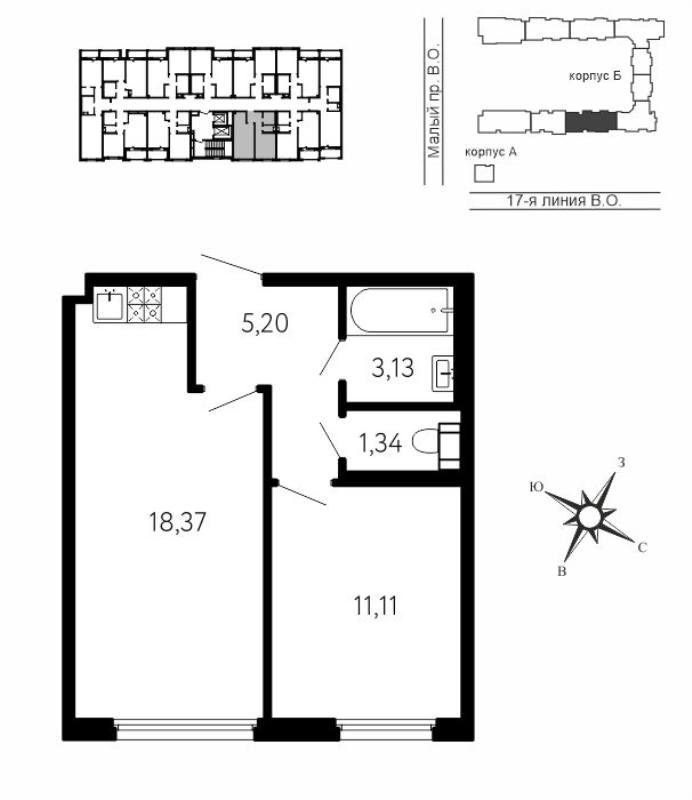 2 ккв (Евро) 39,2 м²