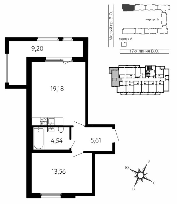 2 ккв (Евро) 47,5 м²