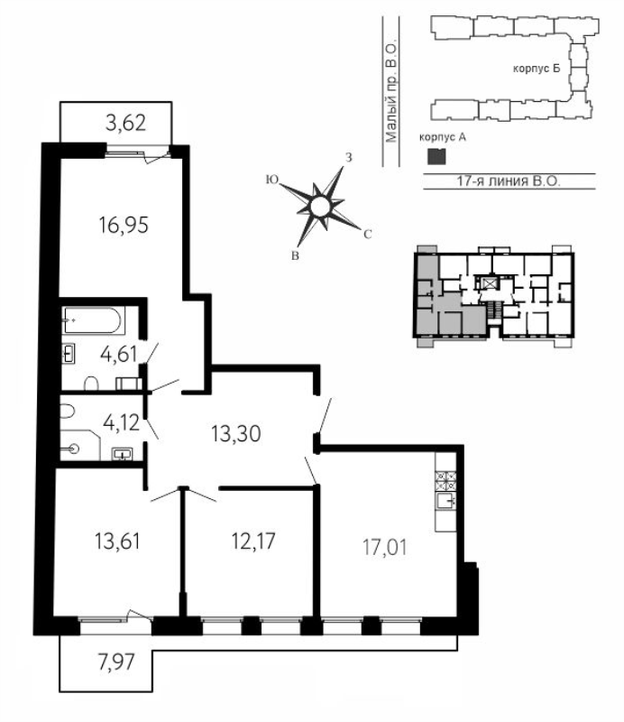 4 ккв (Евро) 85,3 м²