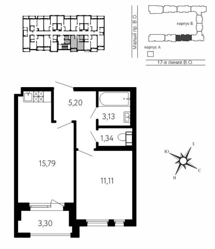 2 ккв (Евро) 38,2 м²
