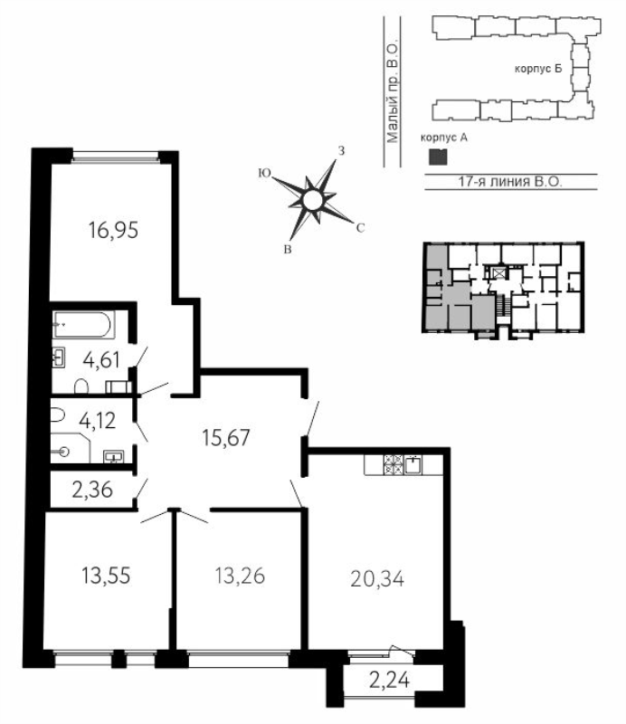 4 ккв (Евро) 91,5 м²