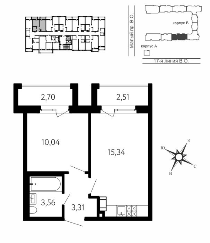 2 ккв (Евро) 33,8 м²
