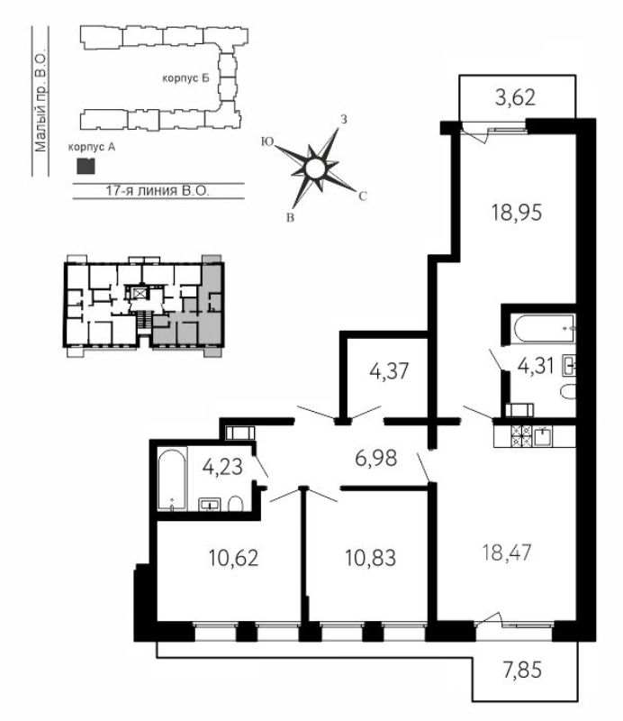 4 ккв (Евро) 82,2 м²