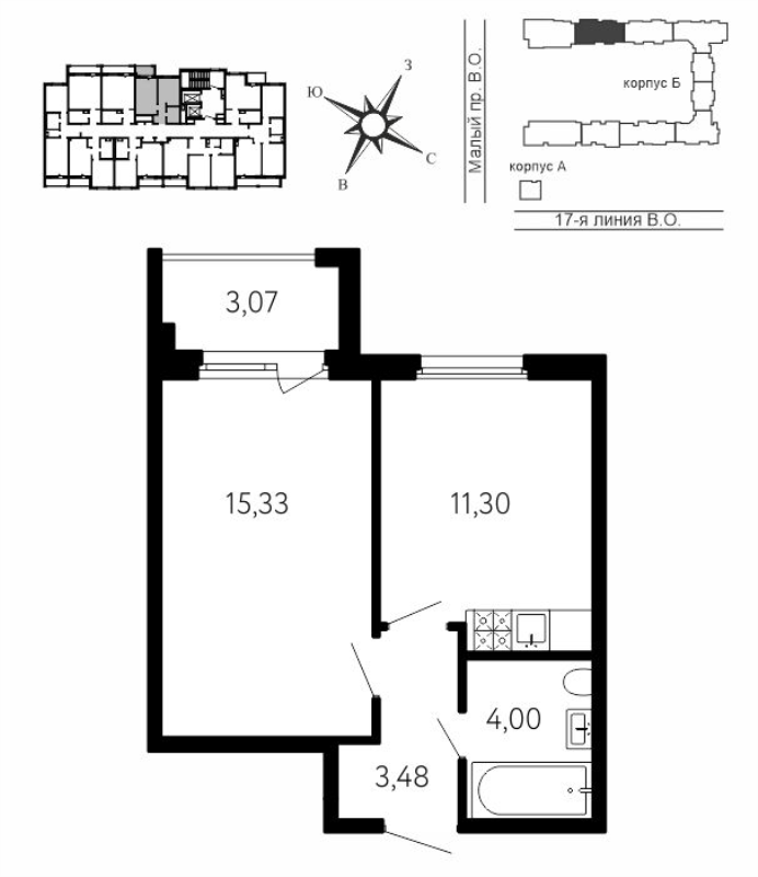 1 ккв 35 м²
