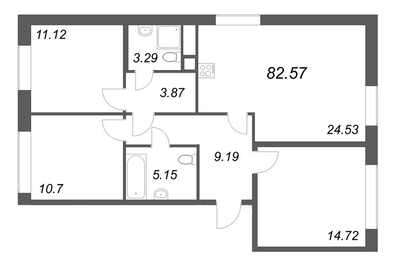 4 ккв (Евро) 82,6 м²