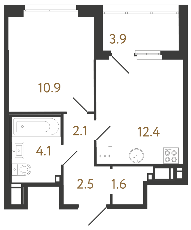 1 ккв 33,6 м²