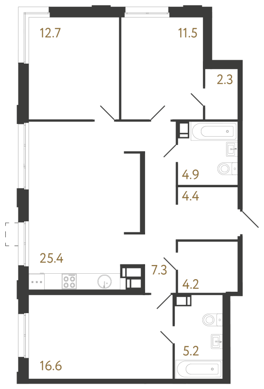 4 ккв (Евро) 94,5 м²