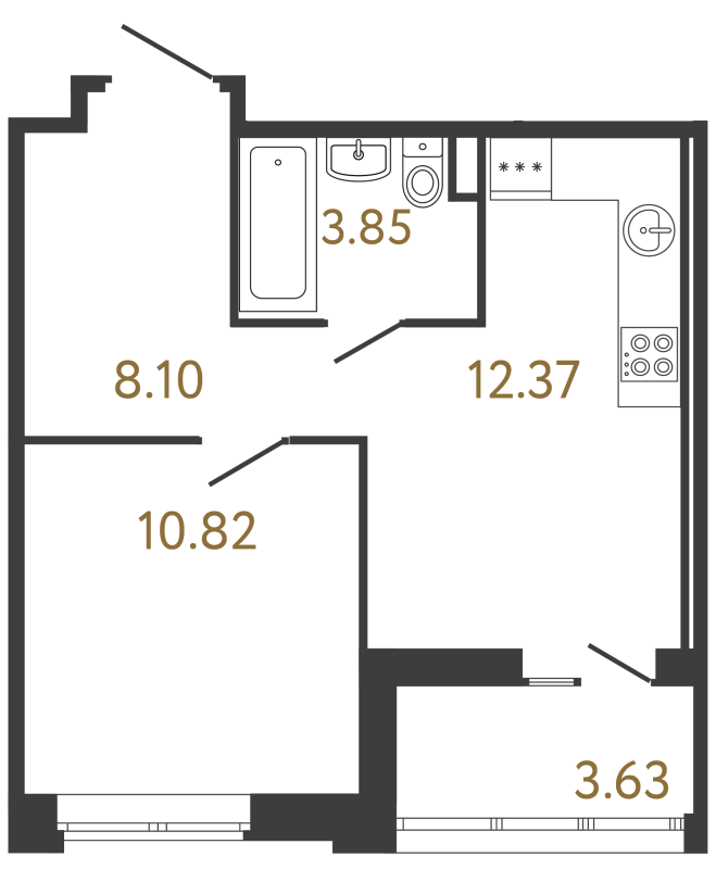 1 ккв 35,1 м²