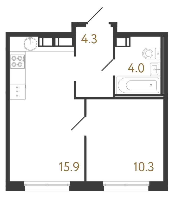2 ккв (Евро) 34,5 м²