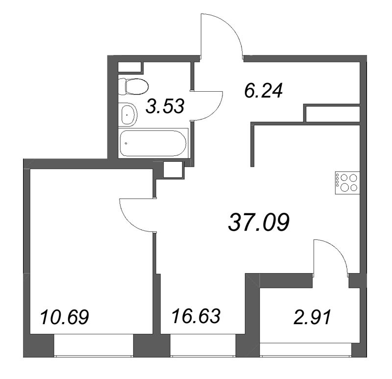 2 ккв (Евро) 37,1 м²