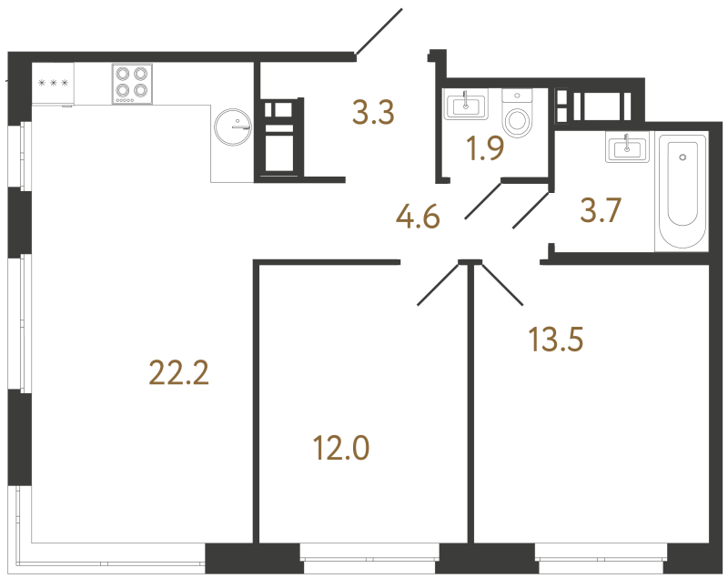 3 ккв (Евро) 61,2 м²