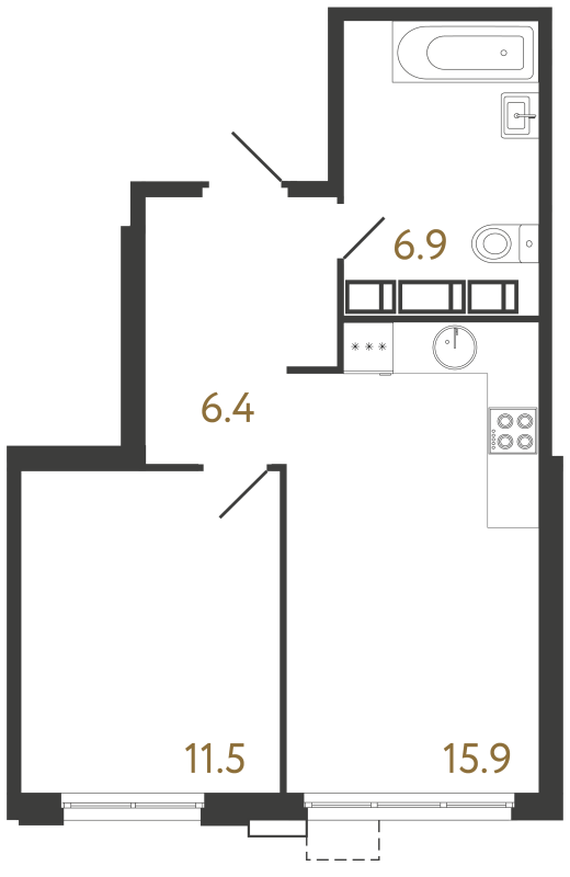 2 ккв (Евро) 40,7 м²