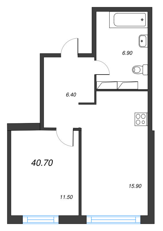 2 ккв (Евро) 40,7 м²