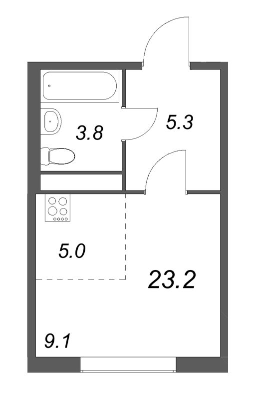 Студия 23,2 м²
