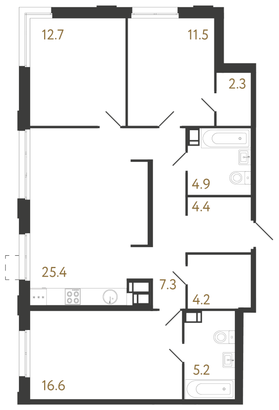 4 ккв (Евро) 94,5 м²