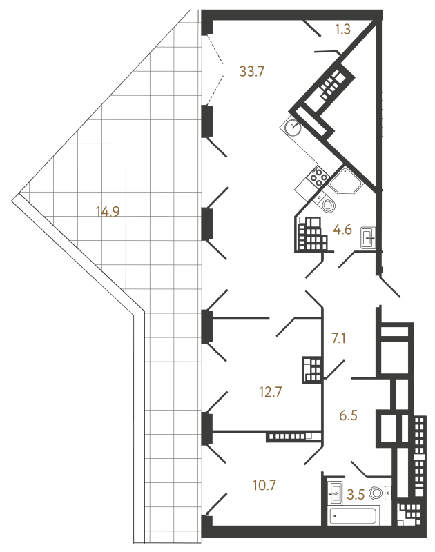 3 ккв (Евро) 79,8 м²