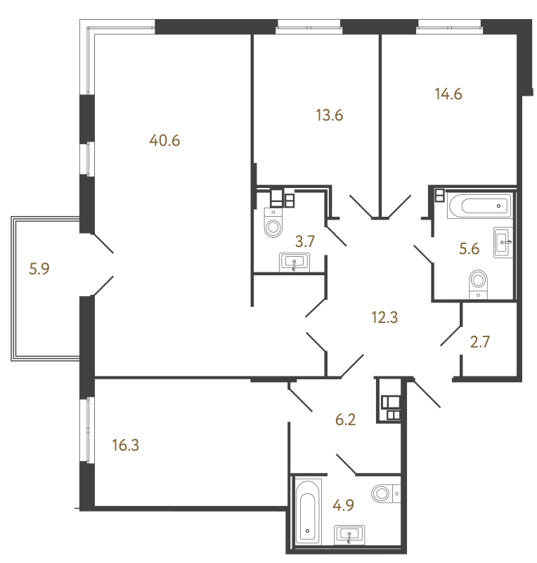 4 ккв (Евро) 120,5 м²