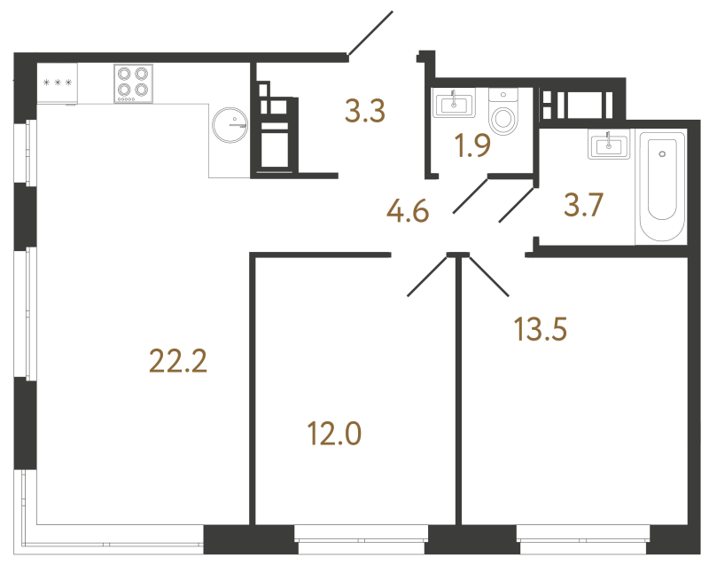 3 ккв (Евро) 61,2 м²