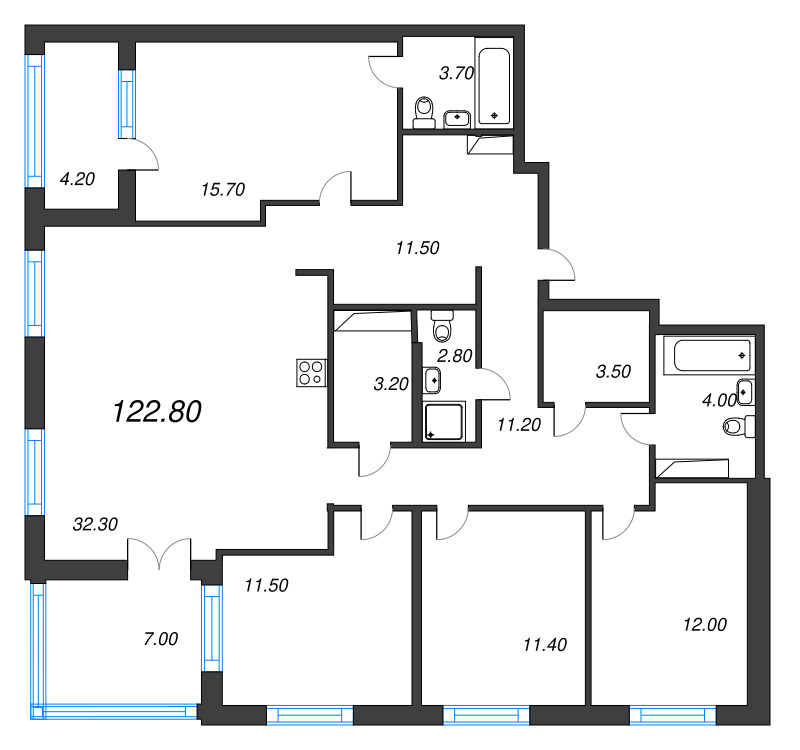 5 ккв (Евро) 122,8 м²