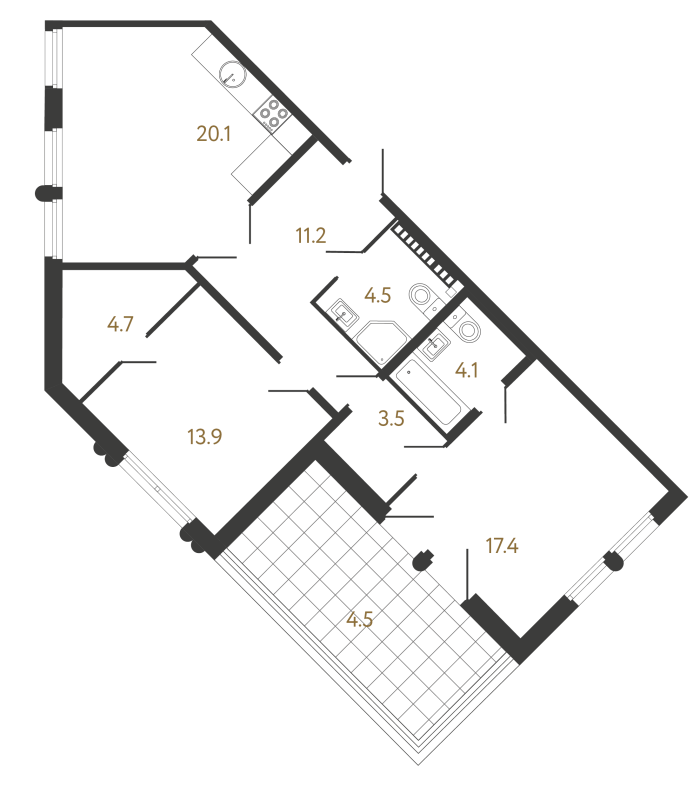 3 ккв (Евро) 79,2 м²