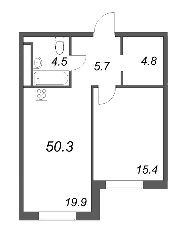 2 ккв (Евро) 50,3 м²