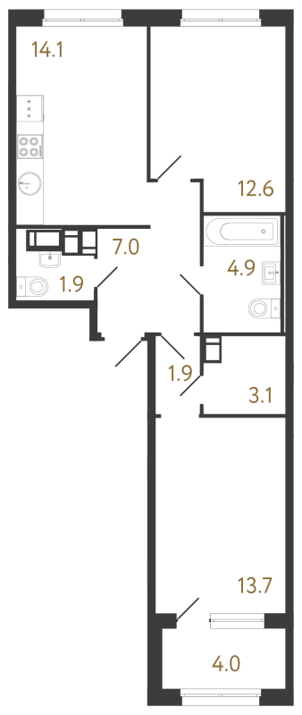 2 ккв 59,2 м²