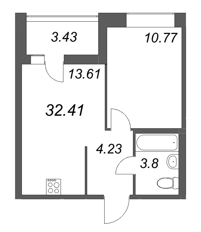 1 ккв 32,4 м²