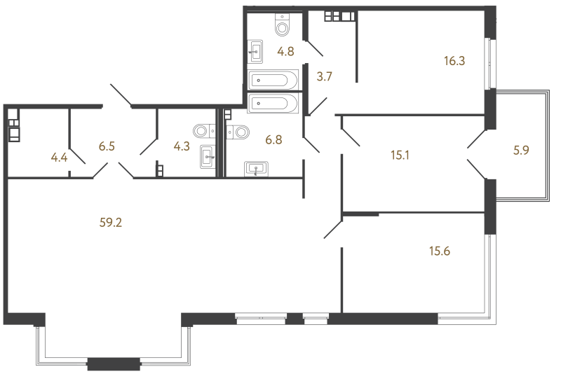 4 ккв (Евро) 136,7 м²