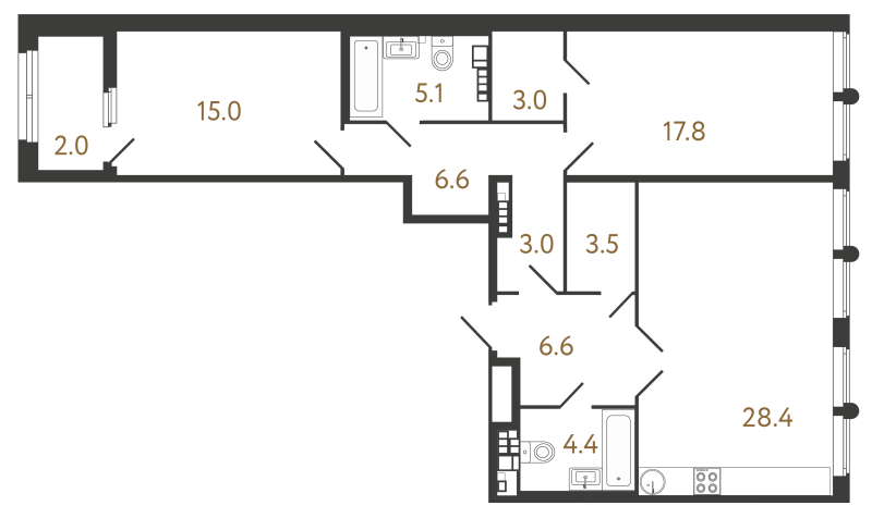 3 ккв (Евро) 93,1 м²