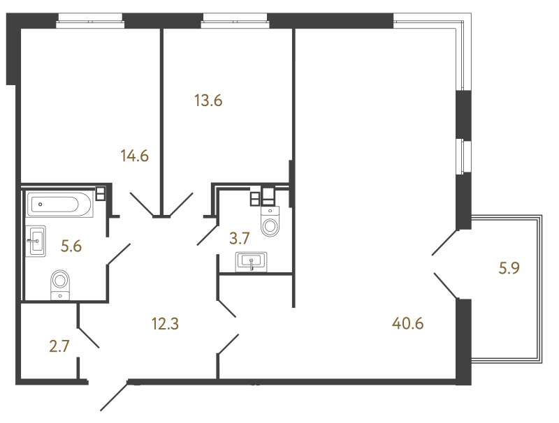 3 ккв (Евро) 93,1 м²