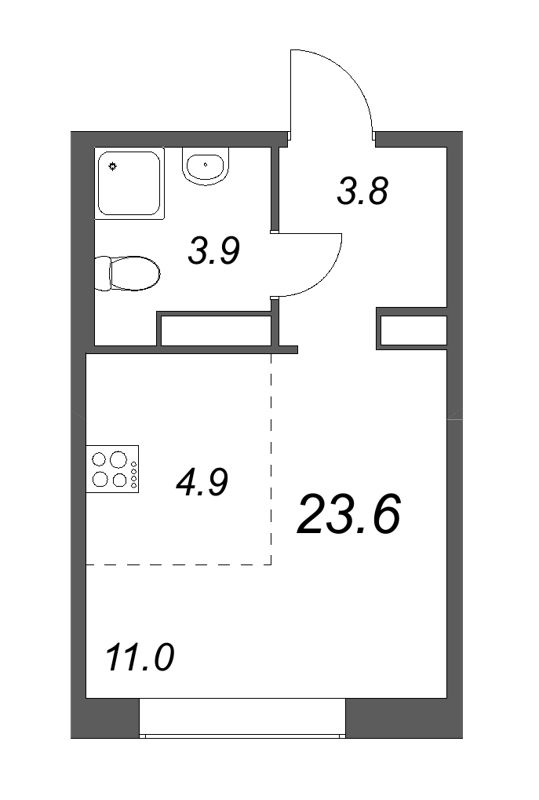 Студия 23,6 м²