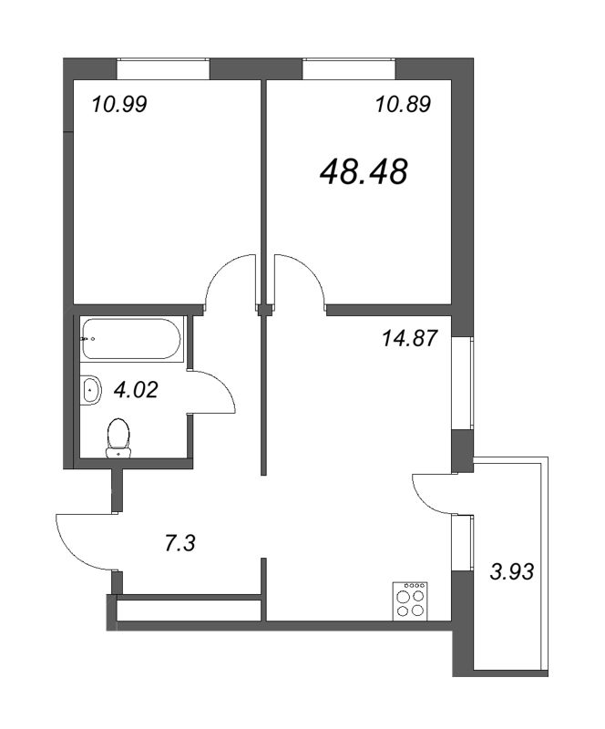 2 ккв 54 м²