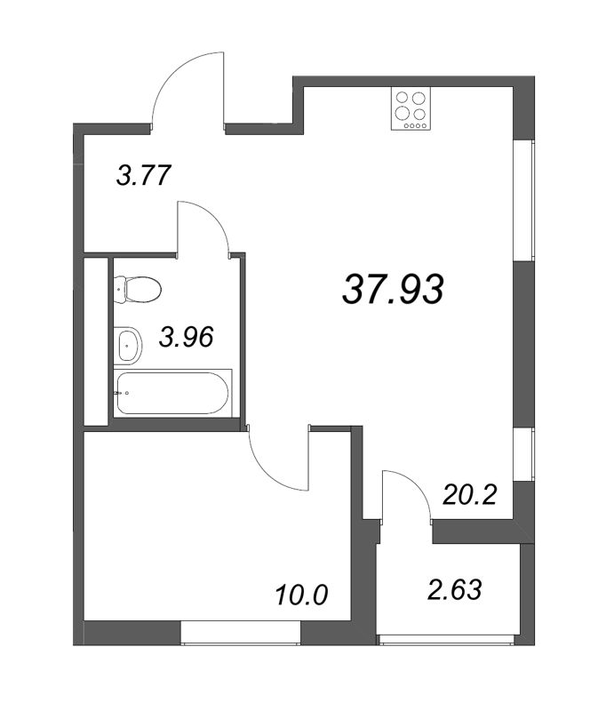 2 ккв (Евро) 40,6 м²