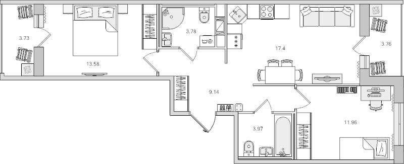 3 ккв (Евро) 67,3 м²