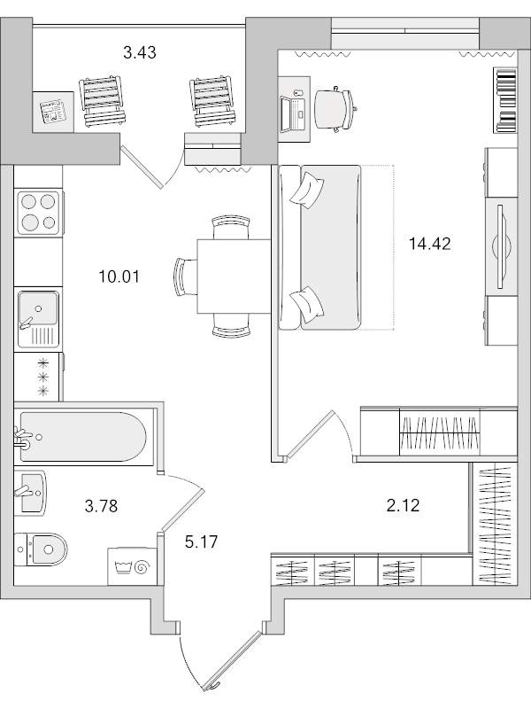 1 ккв 38,9 м²