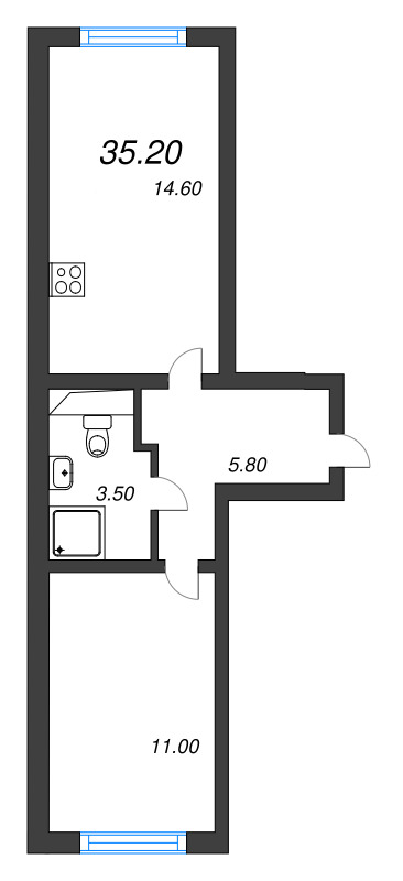 1 ккв 35,2 м²
