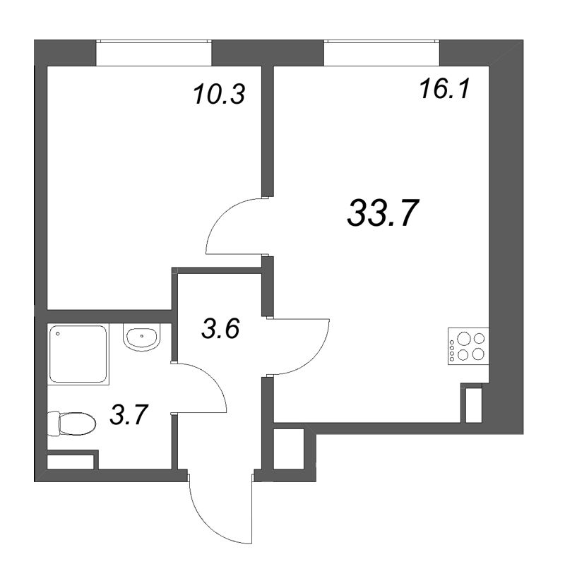 2 ккв (Евро) 33,7 м²