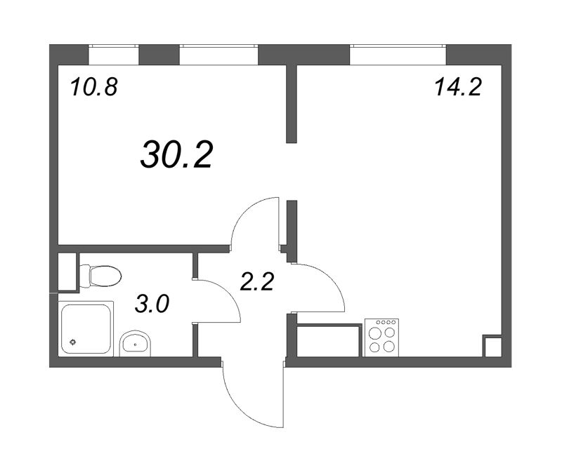 1 ккв 30,4 м²