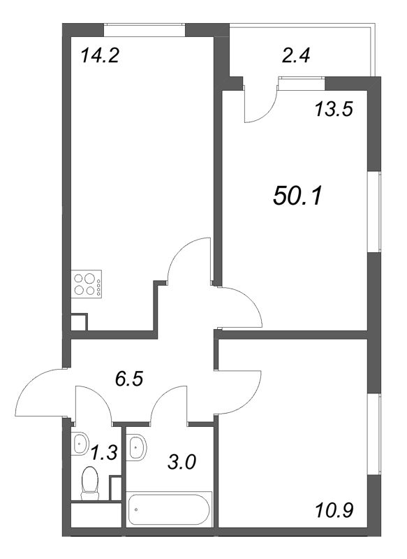 2 ккв 51 м²