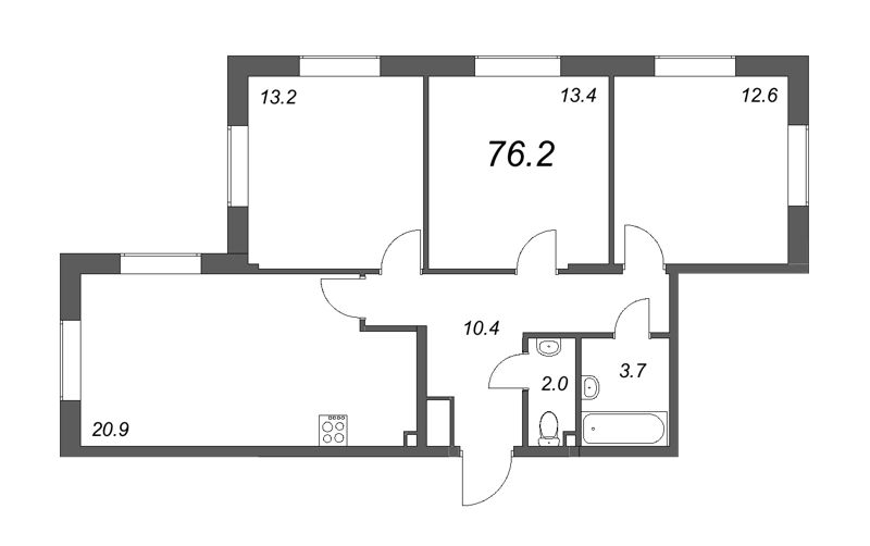 4 ккв (Евро) 75 м²