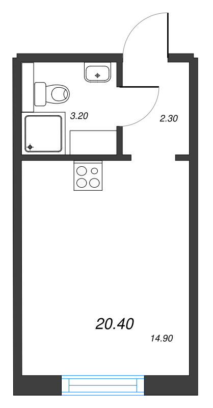 Студия 20,4 м²