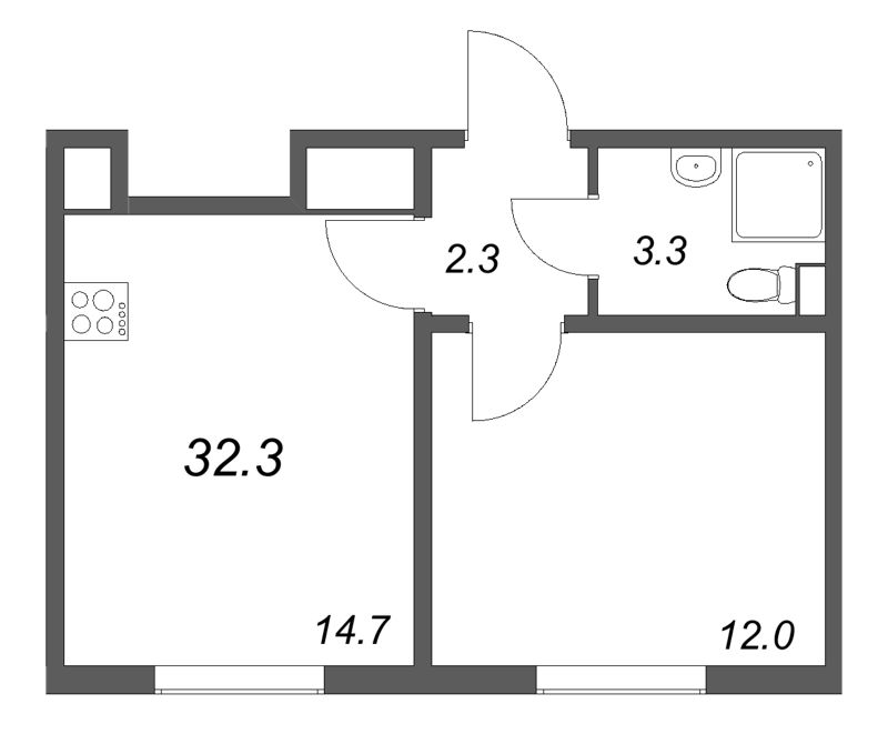 1 ккв 32,2 м²