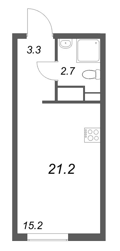 Студия 21,2 м²