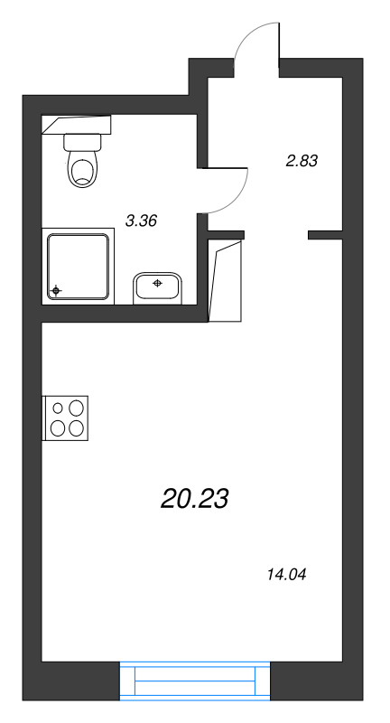 Студия 20,2 м²