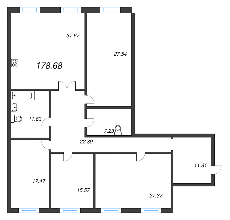 5 ккв (Евро) 178,8 м²