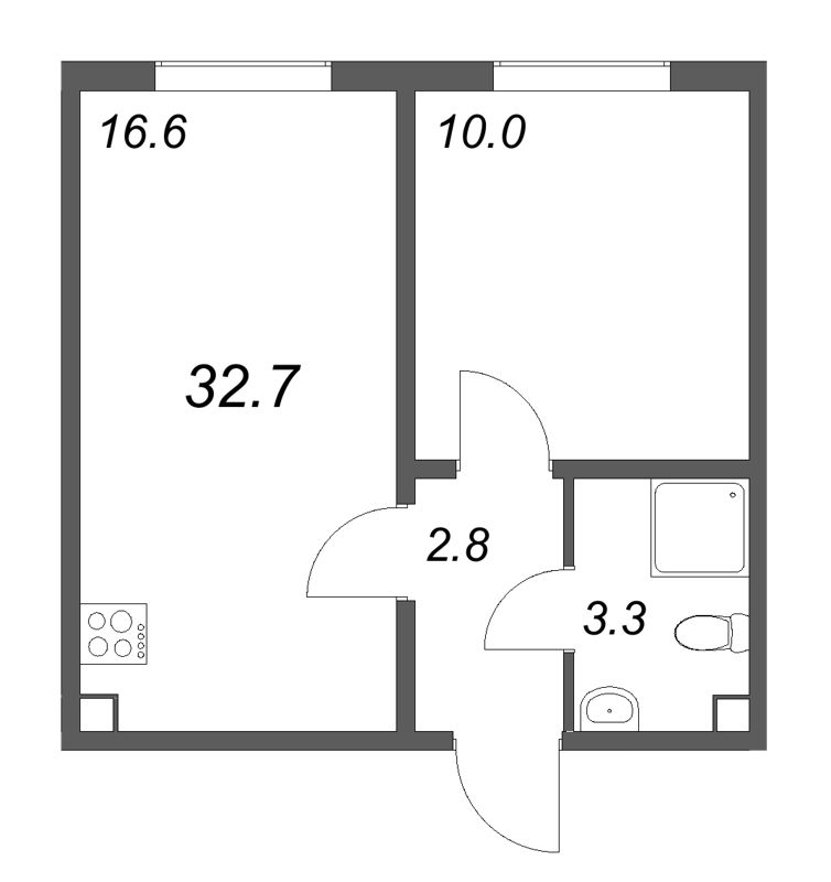2 ккв (Евро) 33,7 м²