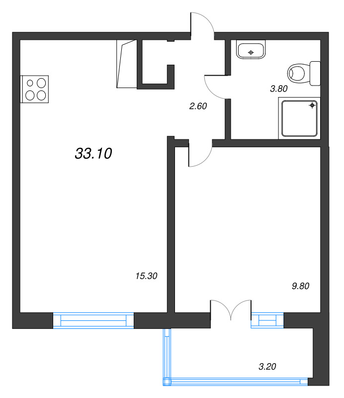 2 ккв (Евро) 33,1 м²