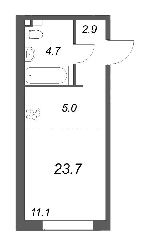 Студия 23,7 м²