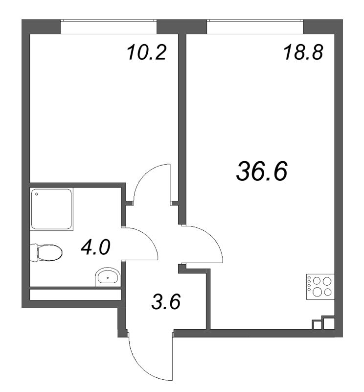 2 ккв (Евро) 36,6 м²