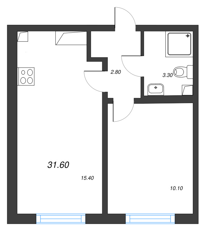 2 ккв (Евро) 31,6 м²